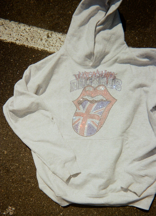 DONTSAYSH#%! RECORDS RHINESTONE PULLOVER HOODIE