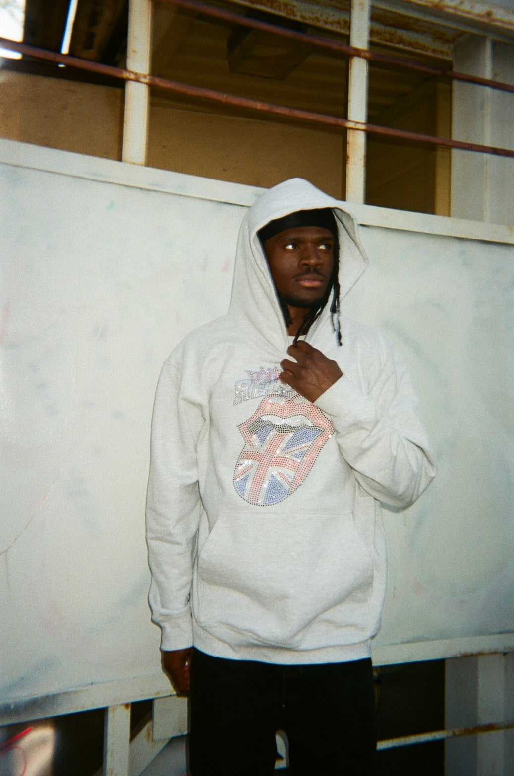 DONTSAYSH#%! RECORDS RHINESTONE PULLOVER HOODIE