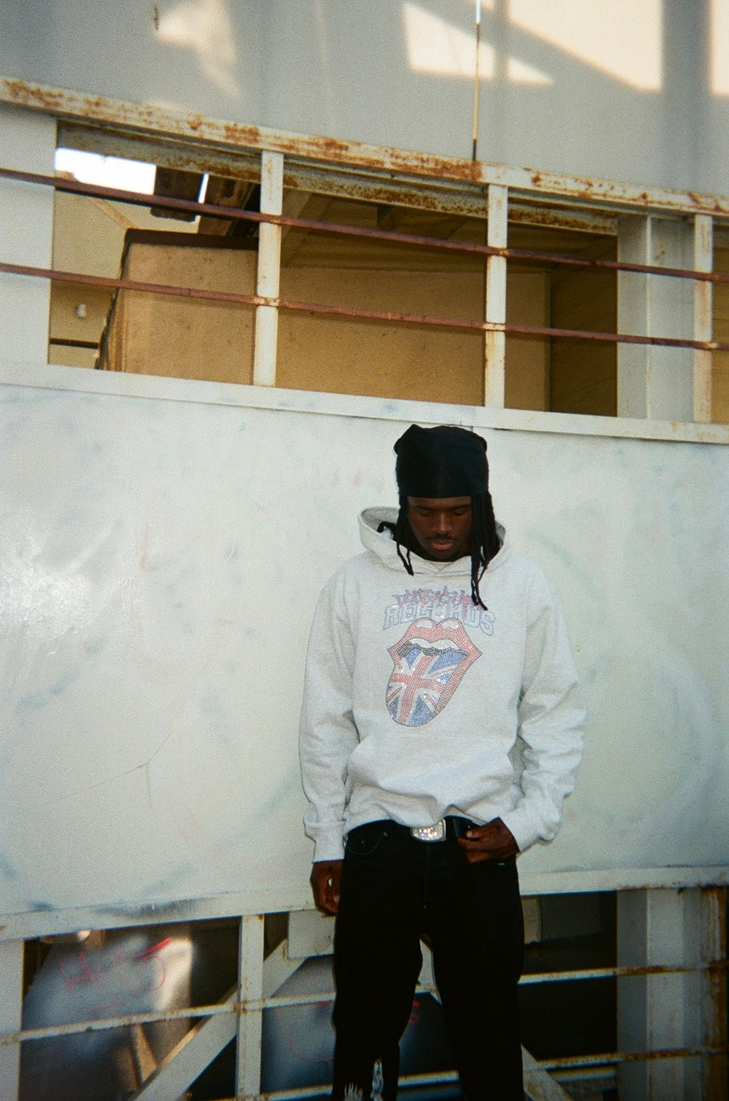 DONTSAYSH#%! RECORDS RHINESTONE PULLOVER HOODIE